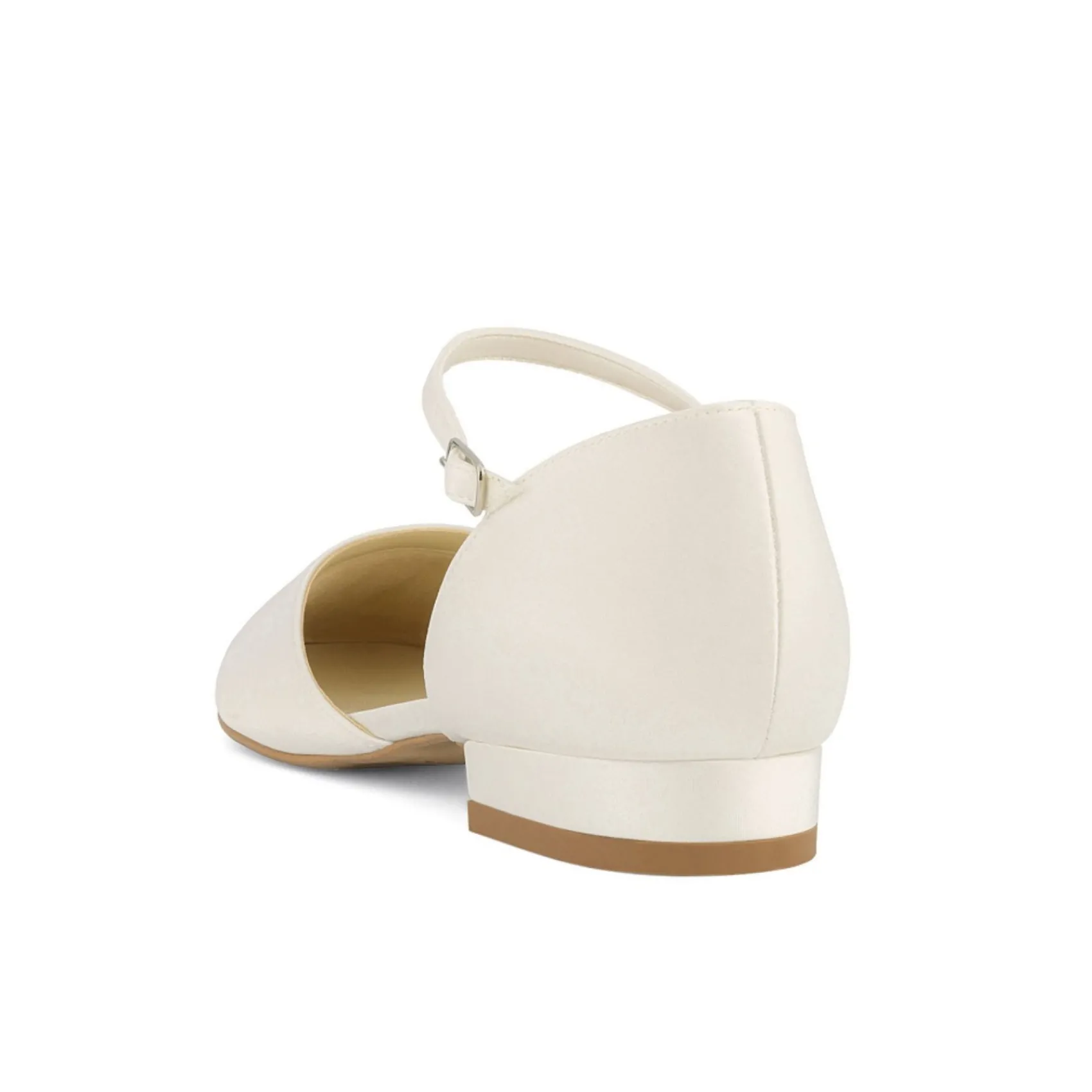 Avalia Shoes Avalia Sissi Elfenbein Satin flache Hochzeitsschuhe mit Knöchelriemen* Hochzeitsschuhe | Flache Hochzeitsschuhe