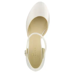 Avalia Shoes Avalia Sissi Elfenbein Satin flache Hochzeitsschuhe mit Knöchelriemen* Hochzeitsschuhe | Flache Hochzeitsschuhe