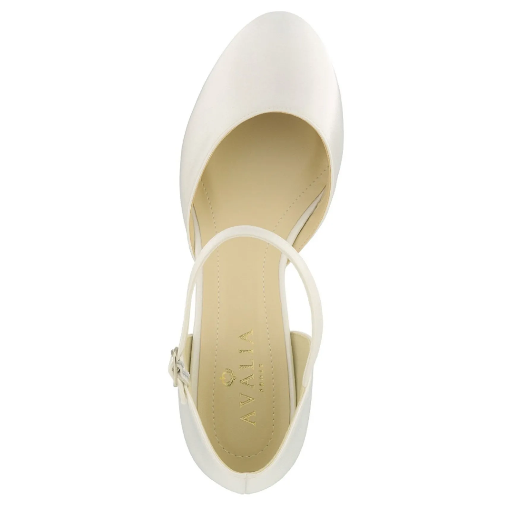 Avalia Shoes Avalia Sissi Elfenbein Satin flache Hochzeitsschuhe mit Knöchelriemen* Hochzeitsschuhe | Flache Hochzeitsschuhe