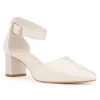 Avalia Shoes Avalia Vera Elfenbein Satin Breite Knöchelriemen Blockabsatz Schuhe* Hochzeitsschuhe | Schuhe Mit Mittlerem Absatz