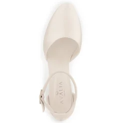 Avalia Shoes Avalia Vera Elfenbein Satin Breite Knöchelriemen Blockabsatz Schuhe* Hochzeitsschuhe | Schuhe Mit Mittlerem Absatz