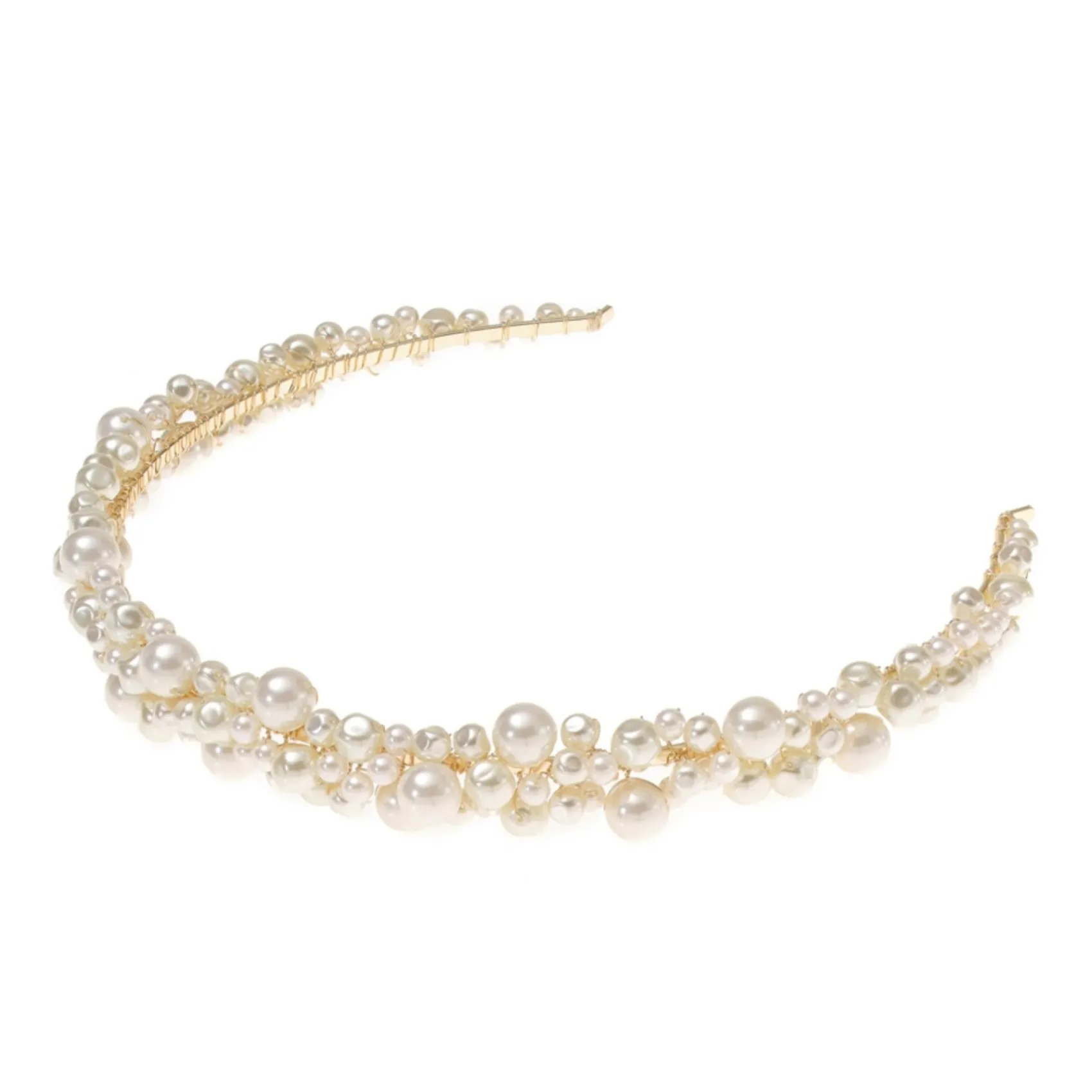 Poirier Bella Süßwasser Perle Gold Hochzeit Stirnband | Lace & Favour* Perlen-haarschmuck | Gold-haar-accessoires