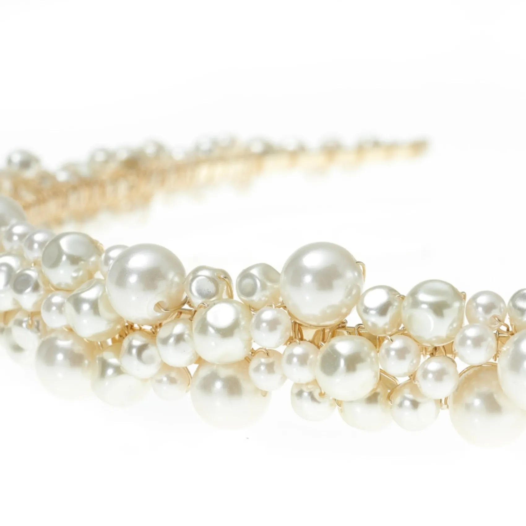 Poirier Bella Süßwasser Perle Gold Hochzeit Stirnband | Lace & Favour* Perlen-haarschmuck | Gold-haar-accessoires