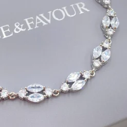 Lace & Favour Berkeley Delicate Cubic Zirkonia Hochzeitsarmband (Silber)* Silberner Abschlussball-schmuck | Prom Armbänder