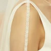 Bianco Evento Bianco Elfenbein einstufiger Fingerspitzenschleier mit schmalem Spitzenrand S400* Einstufige Schleier | Fingerspitzen-schleier