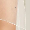 Bianco Evento Bianco Elfenbein einstufiger Swarovski-Kristall-Fingerspitzenschleier mit Kordelrand S320* Einstufige Schleier | Fingerspitzen-schleier