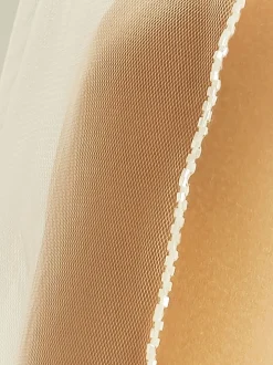 Bianco Evento Bianco Elfenbein einstufig Perlen Rand Kathedrale Schleier S305* Einstufige Schleier | Kapelle Länge & Kathedrale Schleier