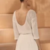 Bianco Evento Bianco Elfenbein gestrickt 3/4 Ärmel Braut Pullover E435* Brautjacken & Strickjacken