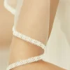 Bianco Evento Bianco Elfenbein zweistufiger Fingerspitzenschleier mit schmalem Spitzenrand S365* Einstufige Schleier | Fingerspitzen-schleier