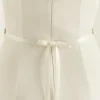 Bianco Evento Bianco Schmaler Perlen und Diamanten Satin Brautgürtel* Brautkleid Gürtel