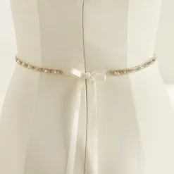 Bianco Evento Bianco Thin Crystal verschönert Satin Brautkleid Gürtel* Brautkleid Gürtel