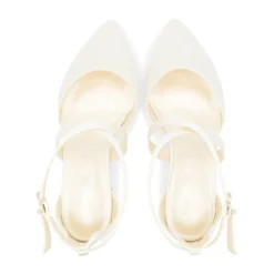 Paradox London Blanche Färbbar Elfenbein Satin Breite Passform Kreuzriemen Niedrige Blockabsätze* Hochzeitsschuhe | Schuhe Mit Niedrigem Absatz