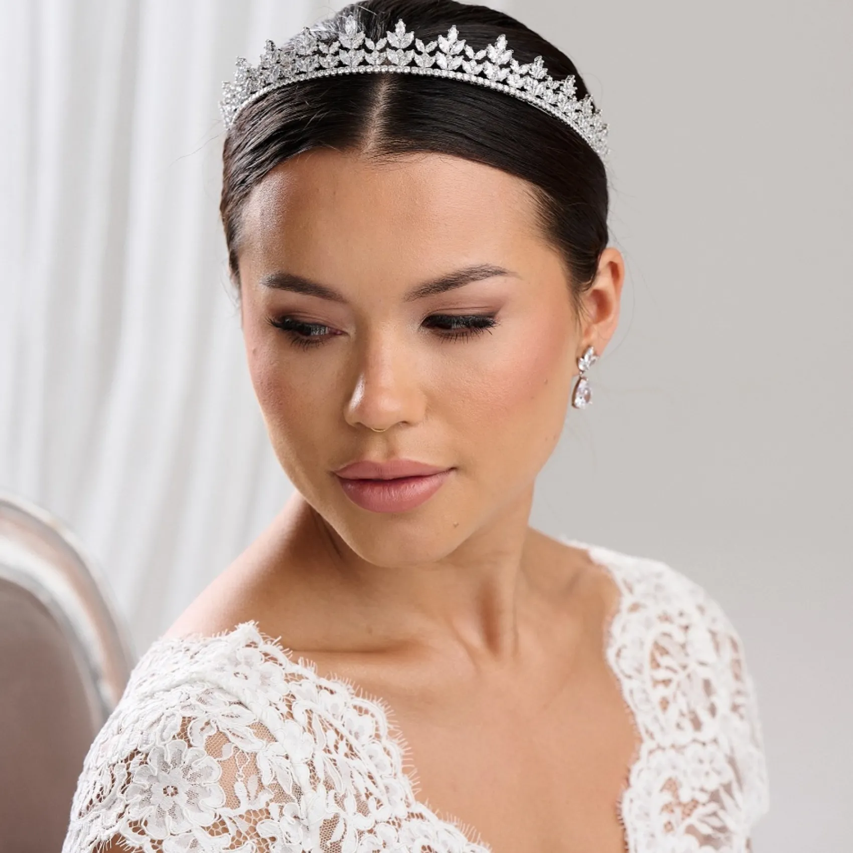 Lace & Favour Blenheim Cubic Zirkonia Kristall Brautkrone* Haarschmuck Aus Kristall | Silberne Haar-accessoires
