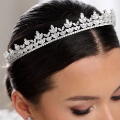 Lace & Favour Blenheim Cubic Zirkonia Kristall Brautkrone* Haarschmuck Aus Kristall | Silberne Haar-accessoires