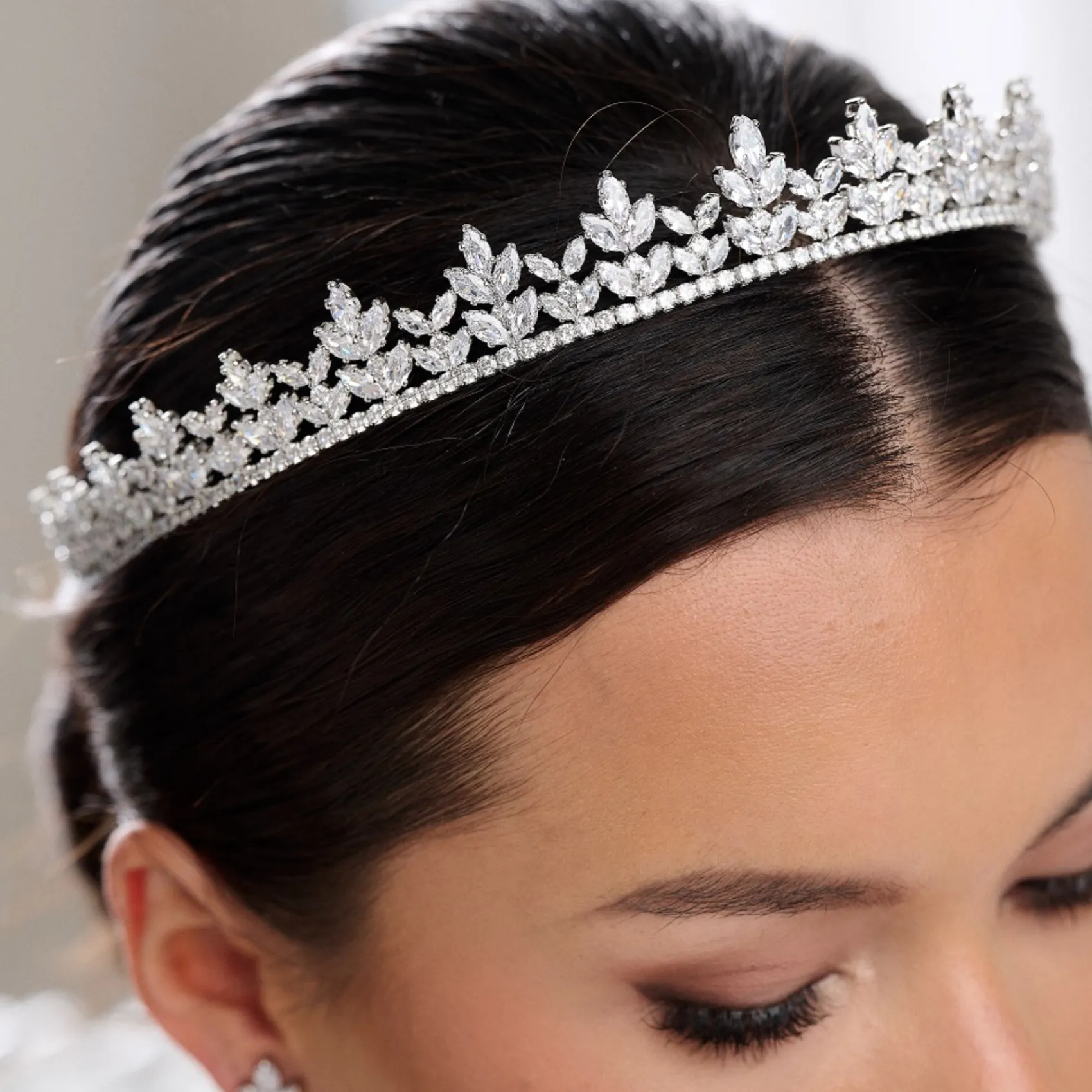 Lace & Favour Blenheim Cubic Zirkonia Kristall Brautkrone* Haarschmuck Aus Kristall | Silberne Haar-accessoires