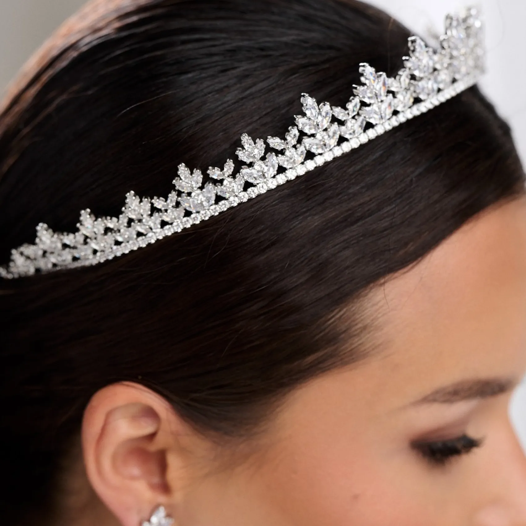 Lace & Favour Blenheim Cubic Zirkonia Kristall Brautkrone* Haarschmuck Aus Kristall | Silberne Haar-accessoires