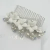 Beads & Beyond Blumiger Haarkamm in Tiffany-Perle und hellem Saphir-Kristall* Etwas Blaue Geschenke | Geschenke Für Die Braut