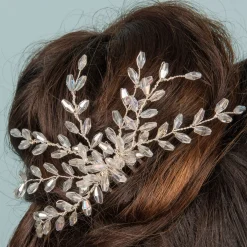 Posy & Pearl Blyss Crystal Spray Hochzeit Haarkamm* Haarschmuck Aus Kristall | Silberne Haar-accessoires