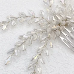 Posy & Pearl Blyss Crystal Spray Hochzeit Haarkamm* Haarschmuck Aus Kristall | Silberne Haar-accessoires