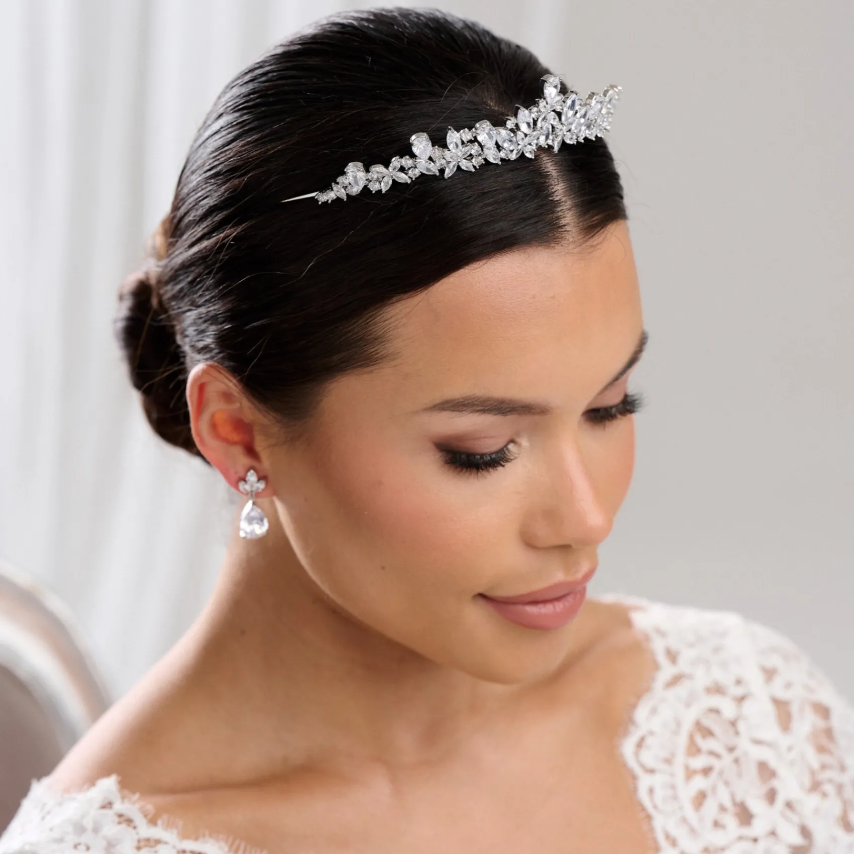 Lace & Favour Bridgerton zierliche CZ Kristall Hochzeit Tiara* Abschlussball-haarbänder & Tiaras | Haarschmuck Aus Kristall
