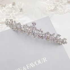 Lace & Favour Bridgerton zierliche CZ Kristall Hochzeit Tiara* Abschlussball-haarbänder & Tiaras | Haarschmuck Aus Kristall