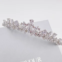 Lace & Favour Bridgerton zierliche CZ Kristall Hochzeit Tiara* Abschlussball-haarbänder & Tiaras | Haarschmuck Aus Kristall