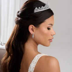 Lace & Favour Britannia Sparkly Cubic Zirkonia Kristall Braut Tiara* Haarschmuck Aus Kristall | Silberne Haar-accessoires