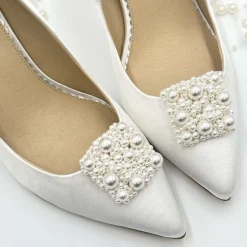 Rainbow Club Camille by | Quadratische Schuhclips mit Perlenverzierung* Geschenke Für Die Braut | Schuhclips