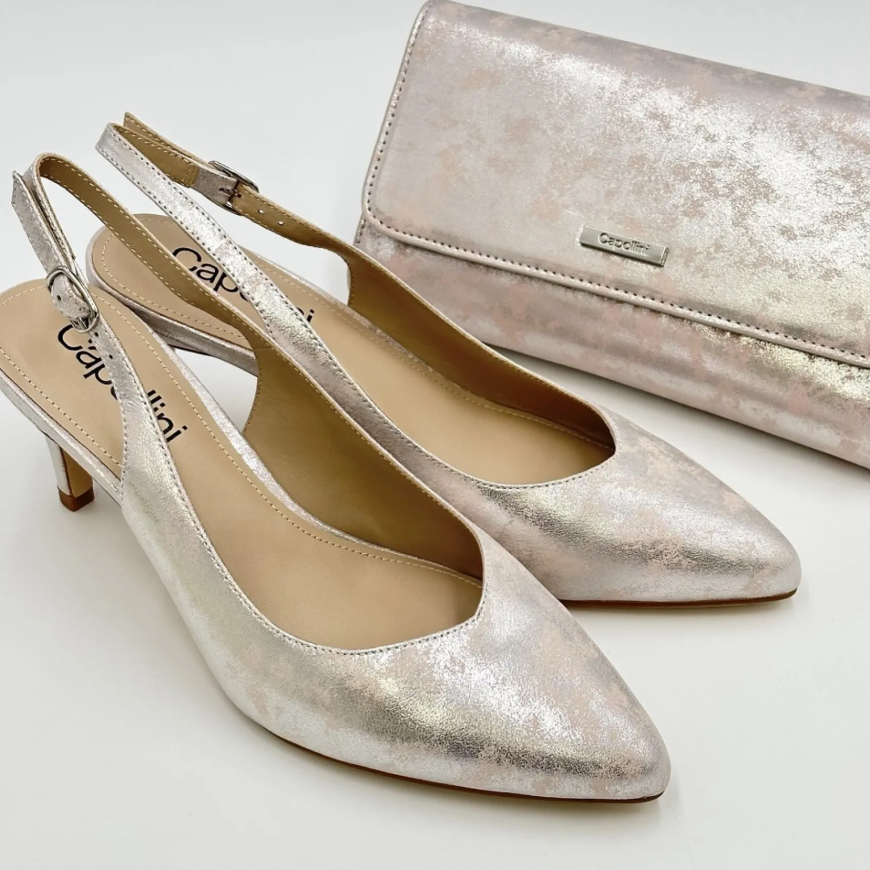 Capollini Catherine Blush Rosa Nubukleder Slingbacks mit mittlerem Absatz* Schuhe Für Hochzeitsgäste | Schuhe Für Die Mutter Der Braut