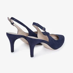 Capollini Catherine Marineblaues Nubukleder Slingbacks mit mittlerem Absatz* Schuhe Für Hochzeitsgäste | Schuhe Für Die Mutter Der Braut