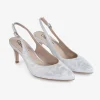 Capollini Catherine Silberne Nubukleder Slingbacks mit mittlerem Absatz* Schuhe Für Hochzeitsgäste | Schuhe Für Die Mutter Der Braut