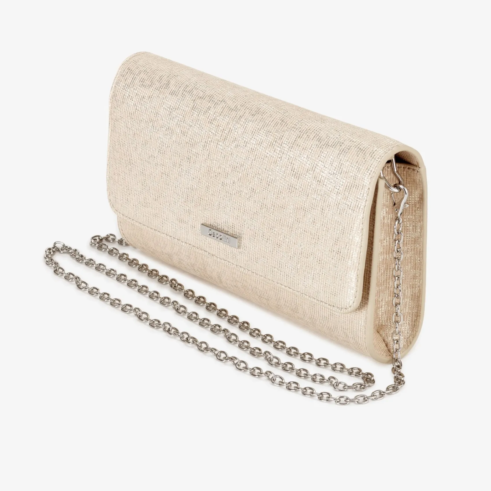 Capollini Champagnerfarbene Nubukleder-Clutch-Tasche* Hochzeitsgäste-taschen | Anlass Handtaschen
