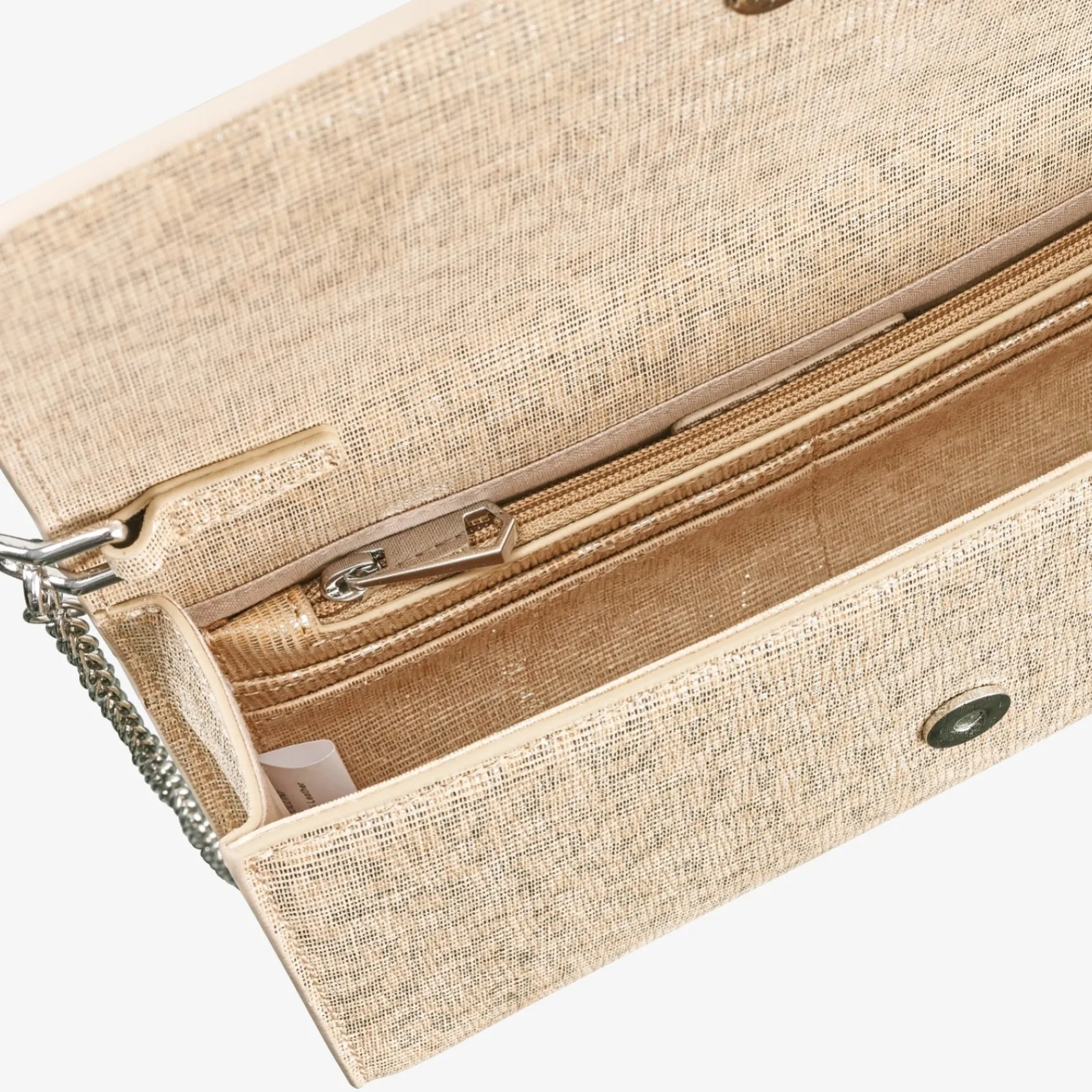 Capollini Champagnerfarbene Nubukleder-Clutch-Tasche* Hochzeitsgäste-taschen | Anlass Handtaschen