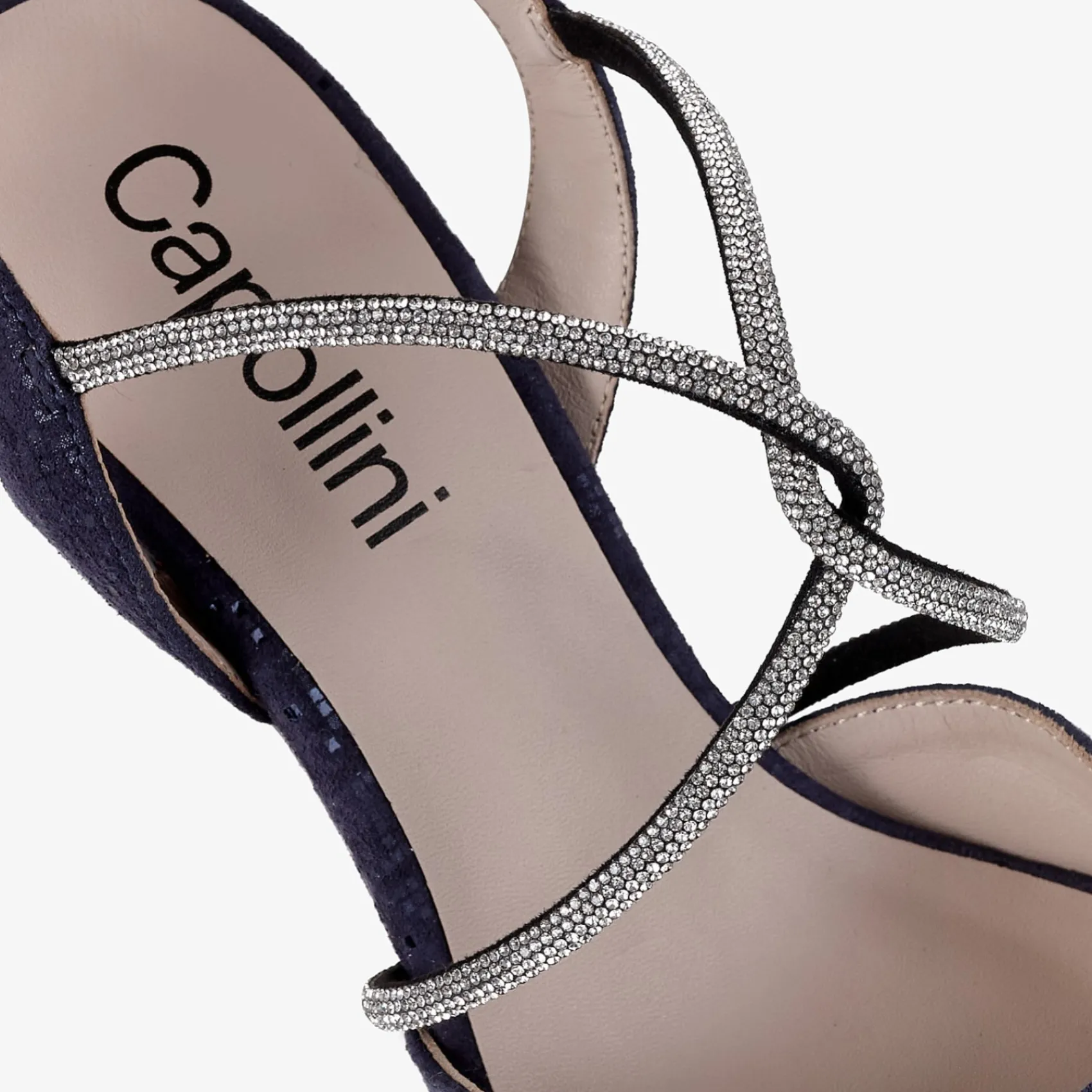 Capollini Charlotte Marineblaues Nubukleder Diamantenkreuzriemen Slingback* Party-schuhe | Schuhe Für Hochzeitsgäste