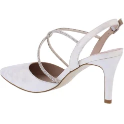 Capollini Charlotte Silberne Leder Diamanten Kreuzriemen Slingbacks* Party-schuhe | Schuhe Für Hochzeitsgäste