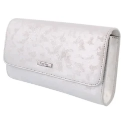 Capollini Clutch-Tasche aus silbernem Nubukleder* Hochzeitsgäste-taschen | Anlass Handtaschen