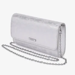 Capollini Clutch-Tasche aus silbernem Nubukleder* Hochzeitsgäste-taschen | Anlass Handtaschen
