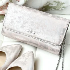 Capollini Clutch-Tasche aus Nubukleder in Rosarot* Hochzeitsgäste-taschen | Anlass Handtaschen