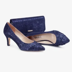 Capollini Clutch-Tasche aus Nubukleder, marineblau* Hochzeitsgäste-taschen | Anlass Handtaschen