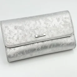 Capollini Clutch-Tasche aus silbernem Nubukleder* Hochzeitsgäste-taschen | Anlass Handtaschen