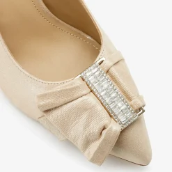 Capollini Elinor Blassgoldene Nubukleder Schuhe mit Kristallschleife* Schuhe Für Hochzeitsgäste | Schuhe Für Die Mutter Der Braut