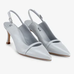 Capollini Emory Cloud Graue Leder Slingbacks mit mittlerem Absatz* Schuhe Für Hochzeitsgäste | Schuhe Für Die Mutter Der Braut