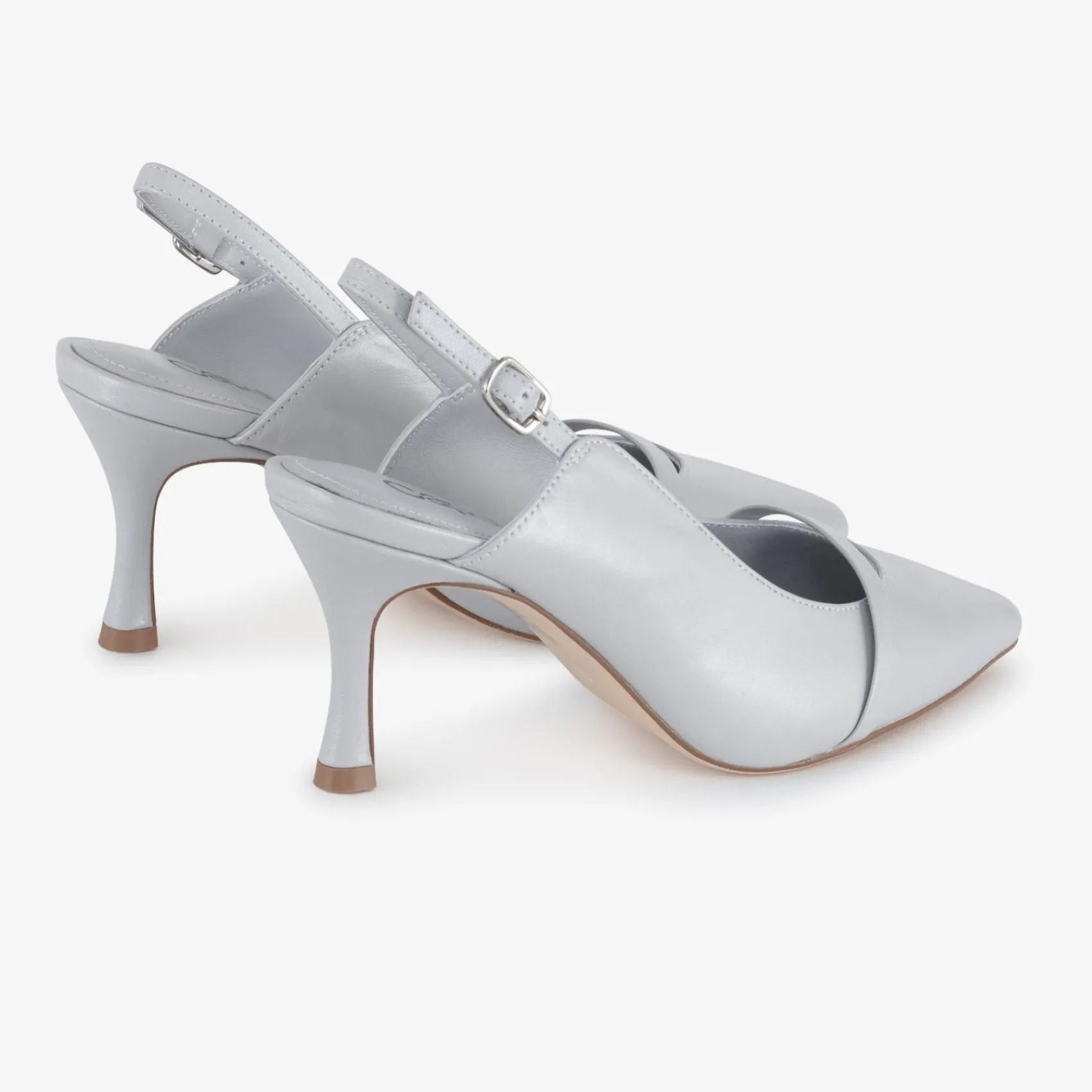 Capollini Emory Cloud Graue Leder Slingbacks mit mittlerem Absatz* Schuhe Für Hochzeitsgäste | Schuhe Für Die Mutter Der Braut