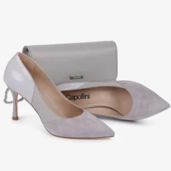 Capollini Faith Grau Leder getäfelte spitze Schuhe* Schuhe Für Hochzeitsgäste | Schuhe Für Die Mutter Der Braut