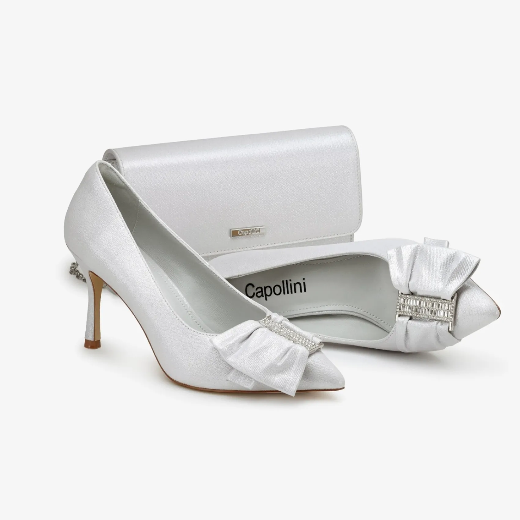 Capollini Glacier White Nubukleder Clutch Tasche* Hochzeitsgäste-taschen | Anlass Handtaschen