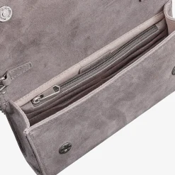 Capollini Graue Clutch-Tasche aus Wildleder und Leder* Hochzeitsgäste-taschen | Anlass Handtaschen