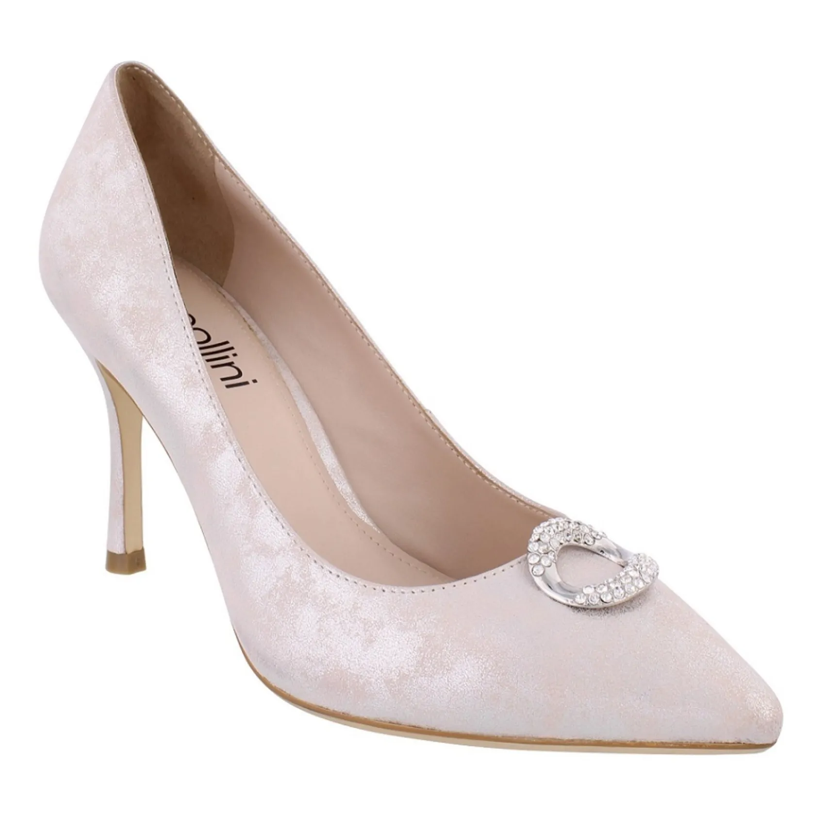 Capollini Judi Blush Pink Nubukleder Pumps mit Diamantenbesatz* Party-schuhe | Schuhe Für Hochzeitsgäste