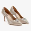 Capollini Judi Gold Nubukleder Pumps mit Diamantenbesatz* Party-schuhe | Schuhe Für Hochzeitsgäste
