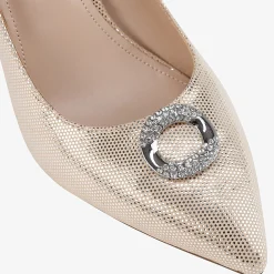 Capollini Judi Gold Nubukleder Pumps mit Diamantenbesatz* Party-schuhe | Schuhe Für Hochzeitsgäste