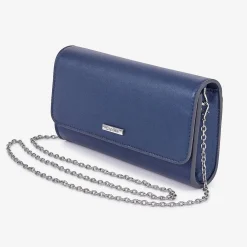Capollini Marineblaue Clutch-Tasche aus perlmuttfarbenem Leder* Hochzeitsgäste-taschen | Anlass Handtaschen